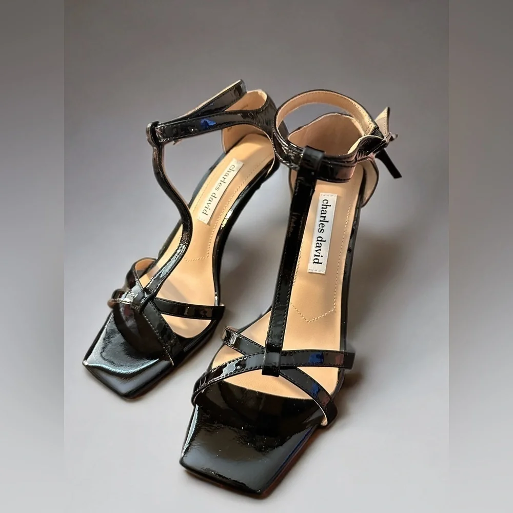 NEW Charles David Women's Tucker Heeled Sandal Black    Size 8